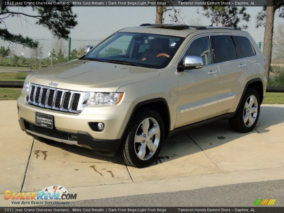 2011 Jeep Grand Cherokee Overland White Gold Metallic / Dark Frost Beige/Light Frost Beige Photo #10