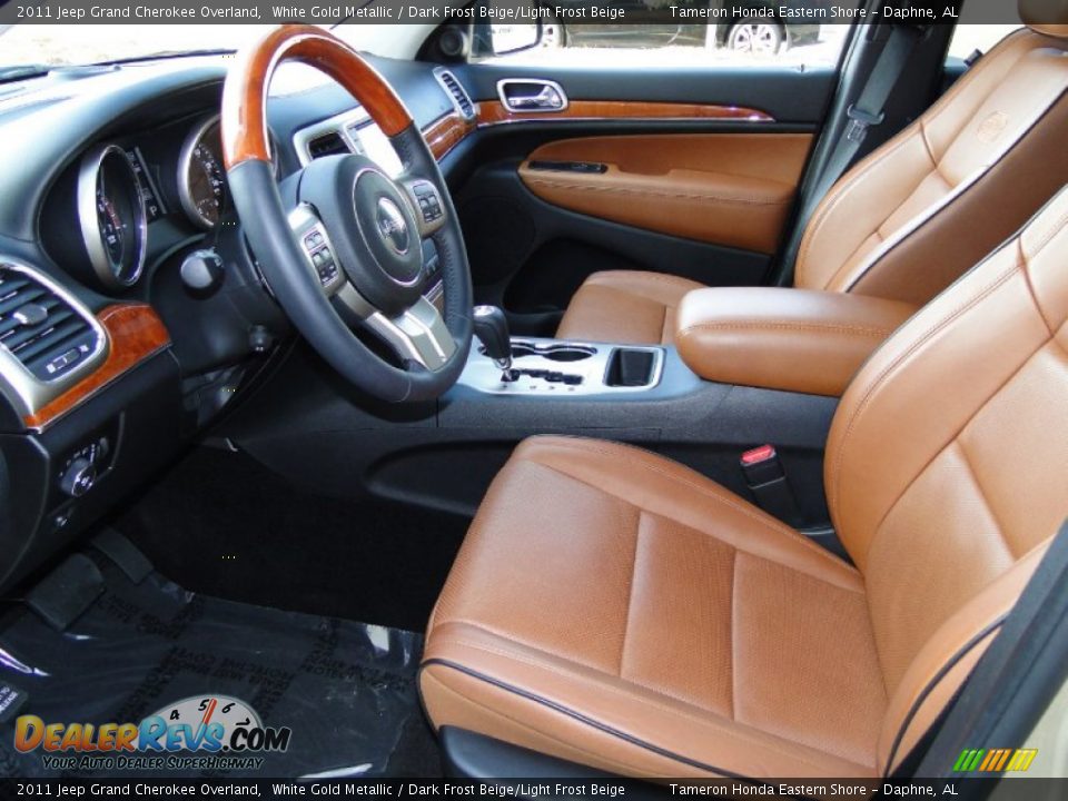 2011 Jeep Grand Cherokee Overland White Gold Metallic / Dark Frost Beige/Light Frost Beige Photo #12