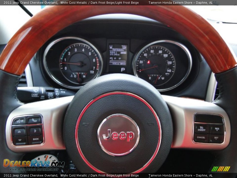 2011 Jeep Grand Cherokee Overland White Gold Metallic / Dark Frost Beige/Light Frost Beige Photo #16