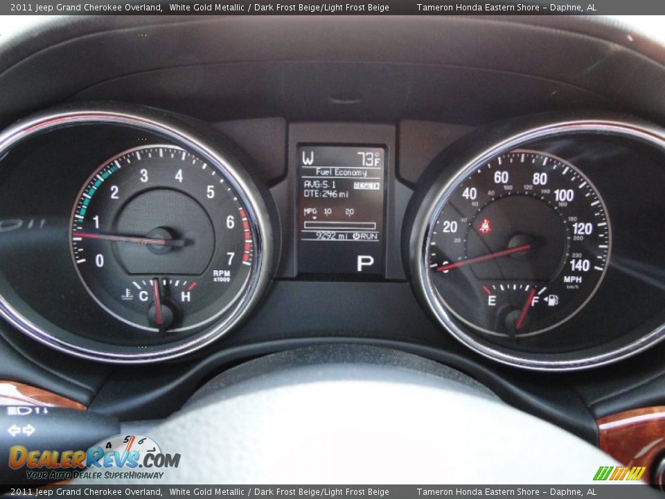 2011 Jeep Grand Cherokee Overland White Gold Metallic / Dark Frost Beige/Light Frost Beige Photo #17