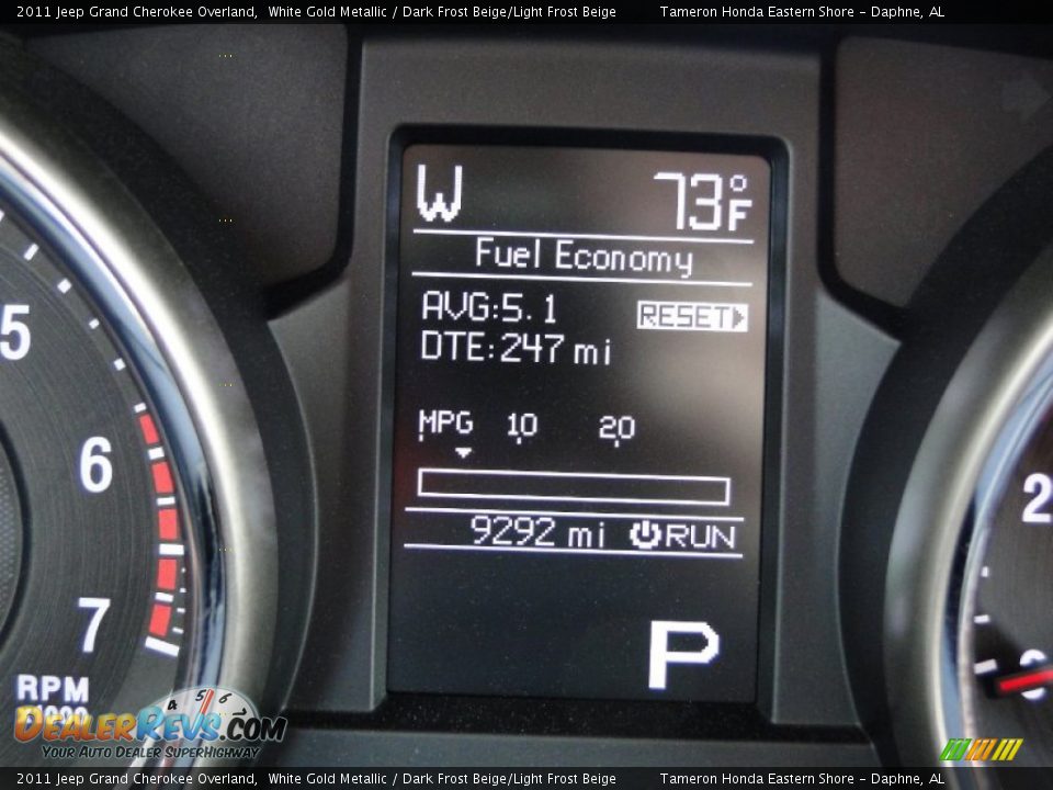 2011 Jeep Grand Cherokee Overland White Gold Metallic / Dark Frost Beige/Light Frost Beige Photo #18