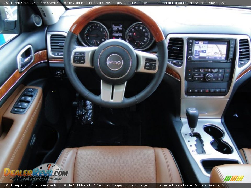 2011 Jeep Grand Cherokee Overland White Gold Metallic / Dark Frost Beige/Light Frost Beige Photo #19