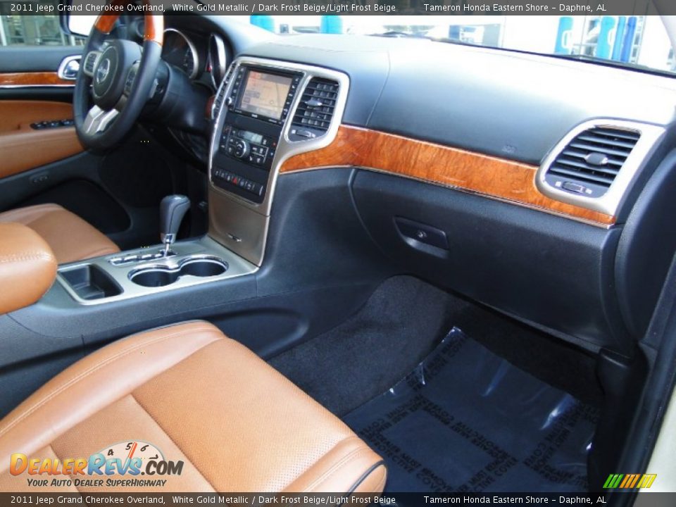 2011 Jeep Grand Cherokee Overland White Gold Metallic / Dark Frost Beige/Light Frost Beige Photo #25