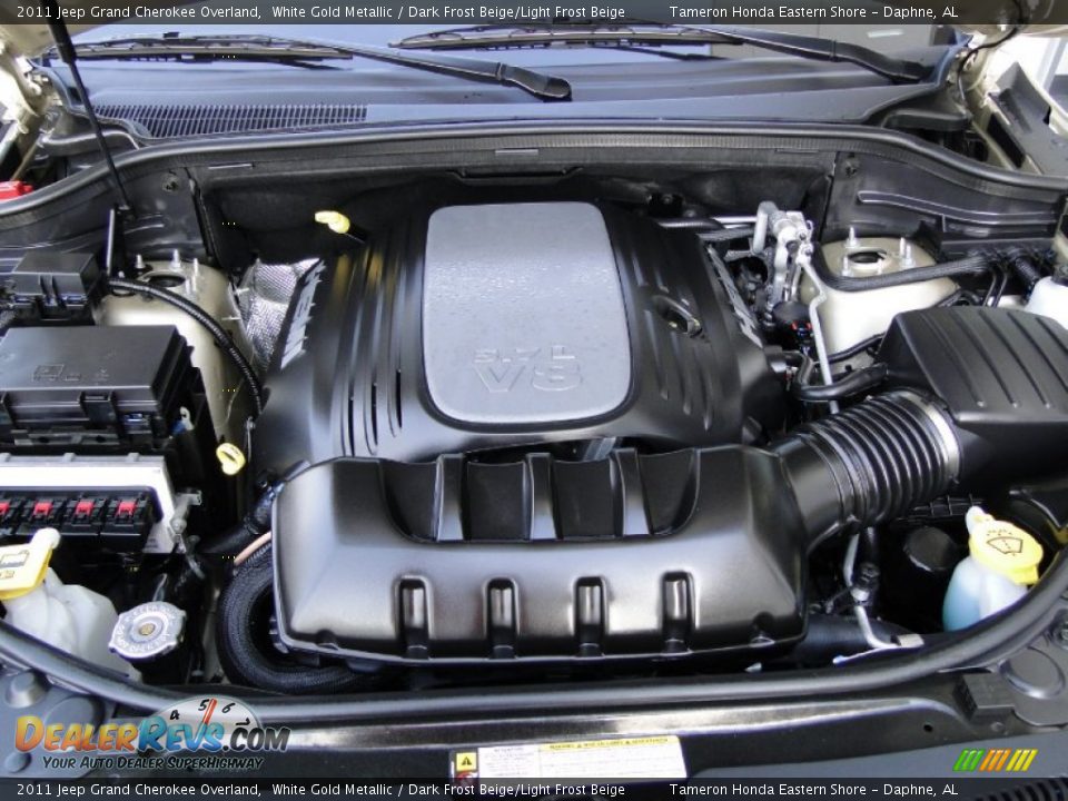 2011 Jeep Grand Cherokee Overland White Gold Metallic / Dark Frost Beige/Light Frost Beige Photo #32