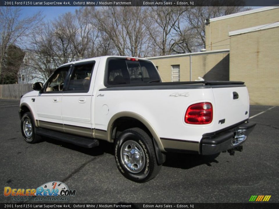 2001 Ford F150 Lariat SuperCrew 4x4 Oxford White / Medium Parchment Photo #5