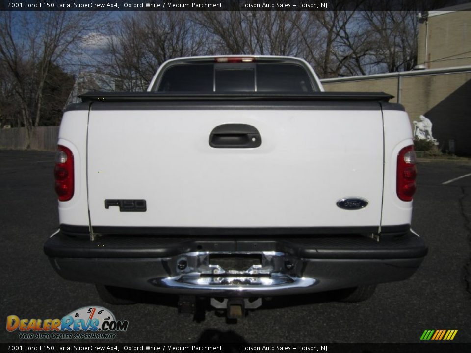 2001 Ford F150 Lariat SuperCrew 4x4 Oxford White / Medium Parchment Photo #6