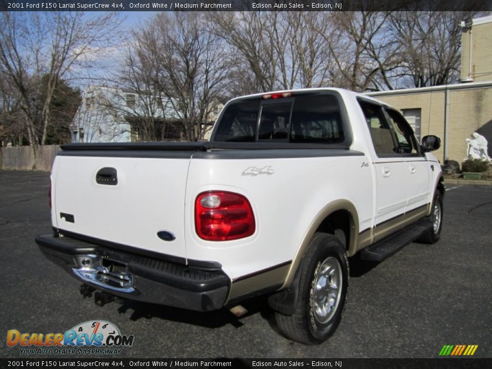 2001 Ford F150 Lariat SuperCrew 4x4 Oxford White / Medium Parchment Photo #8