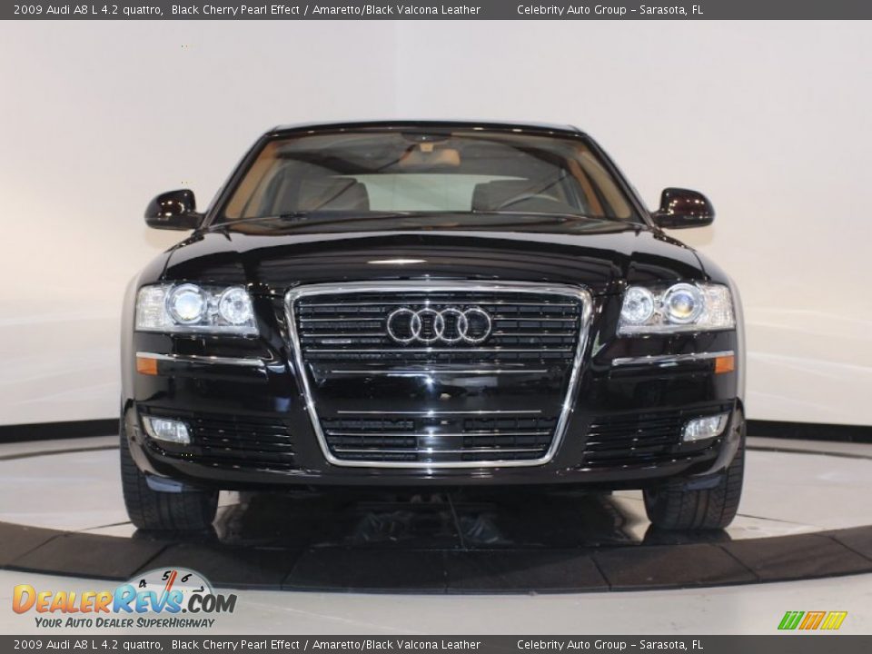 2009 Audi A8 L 4.2 quattro Black Cherry Pearl Effect / Amaretto/Black Valcona Leather Photo #2