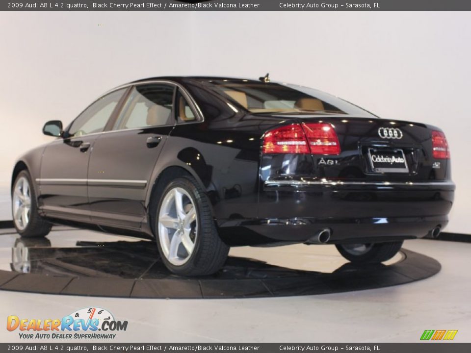 2009 Audi A8 L 4.2 quattro Black Cherry Pearl Effect / Amaretto/Black Valcona Leather Photo #5