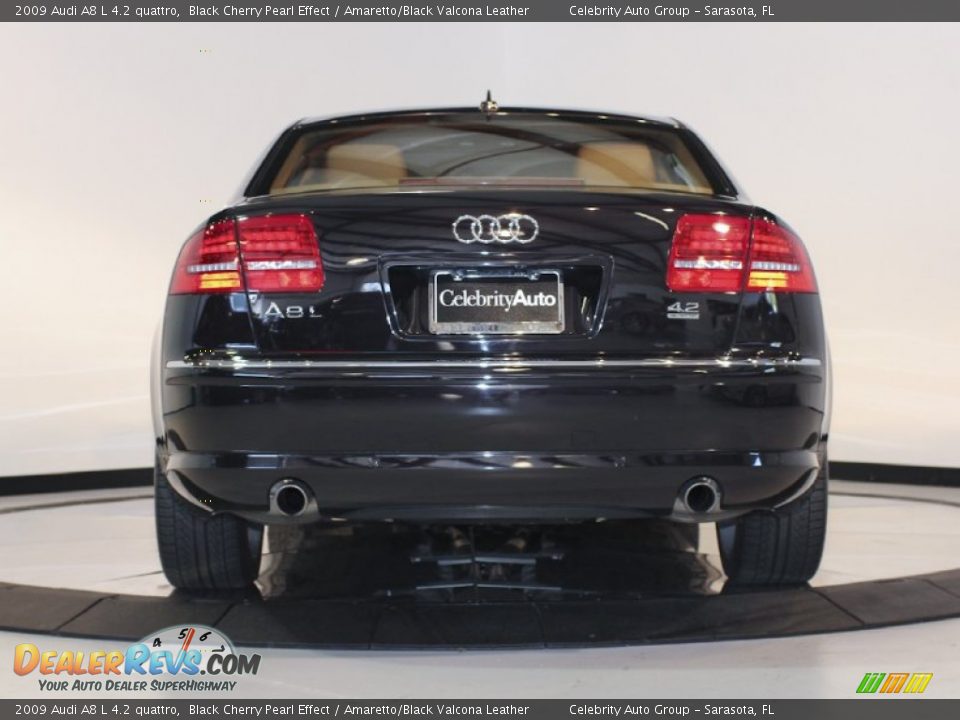 2009 Audi A8 L 4.2 quattro Black Cherry Pearl Effect / Amaretto/Black Valcona Leather Photo #6