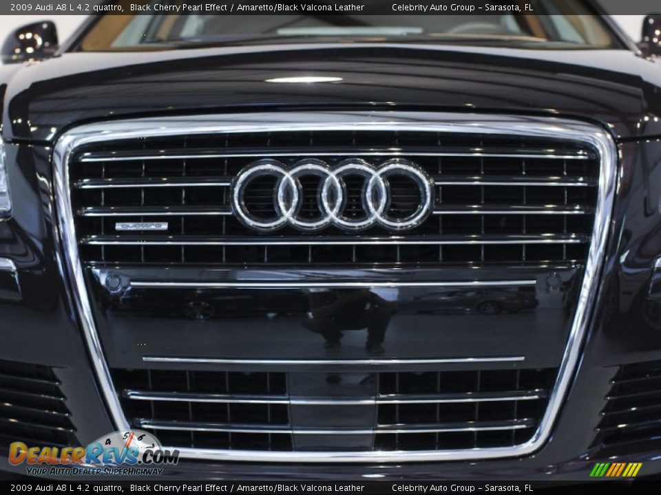 2009 Audi A8 L 4.2 quattro Black Cherry Pearl Effect / Amaretto/Black Valcona Leather Photo #11