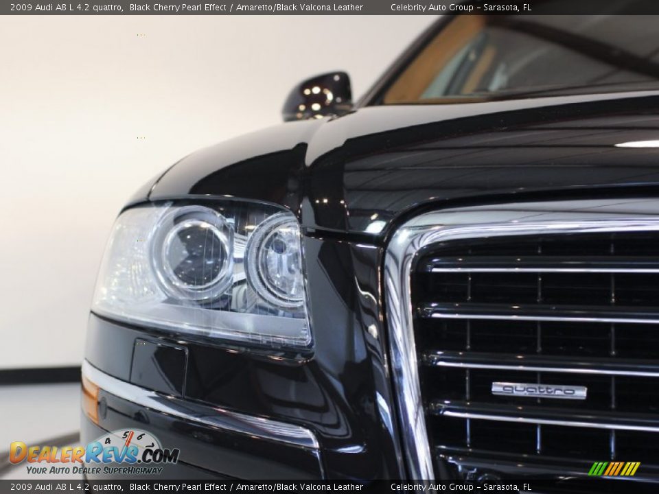 2009 Audi A8 L 4.2 quattro Black Cherry Pearl Effect / Amaretto/Black Valcona Leather Photo #12