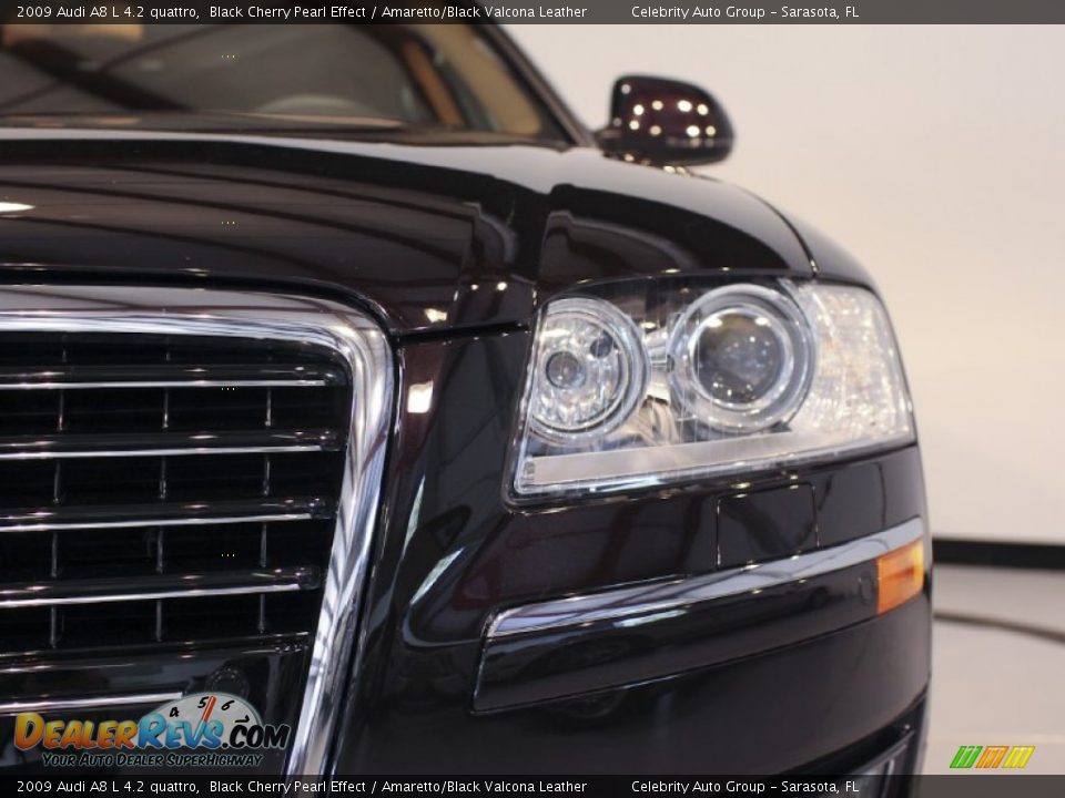 2009 Audi A8 L 4.2 quattro Black Cherry Pearl Effect / Amaretto/Black Valcona Leather Photo #13
