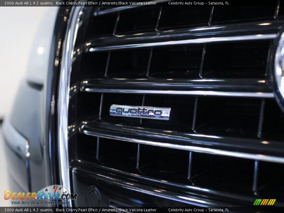 2009 Audi A8 L 4.2 quattro Black Cherry Pearl Effect / Amaretto/Black Valcona Leather Photo #14