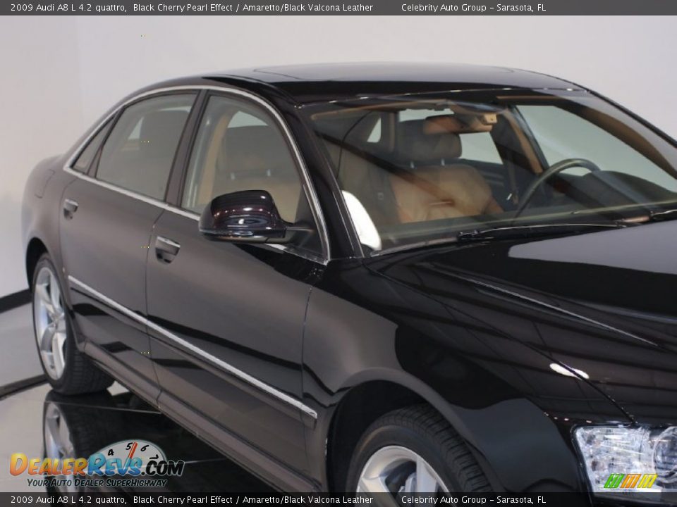 2009 Audi A8 L 4.2 quattro Black Cherry Pearl Effect / Amaretto/Black Valcona Leather Photo #17