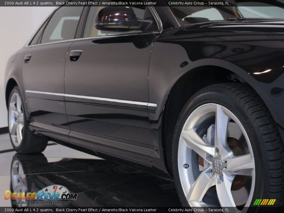 2009 Audi A8 L 4.2 quattro Black Cherry Pearl Effect / Amaretto/Black Valcona Leather Photo #18