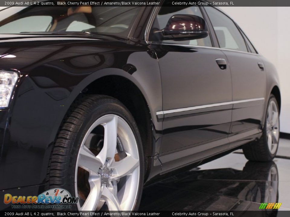 2009 Audi A8 L 4.2 quattro Black Cherry Pearl Effect / Amaretto/Black Valcona Leather Photo #19