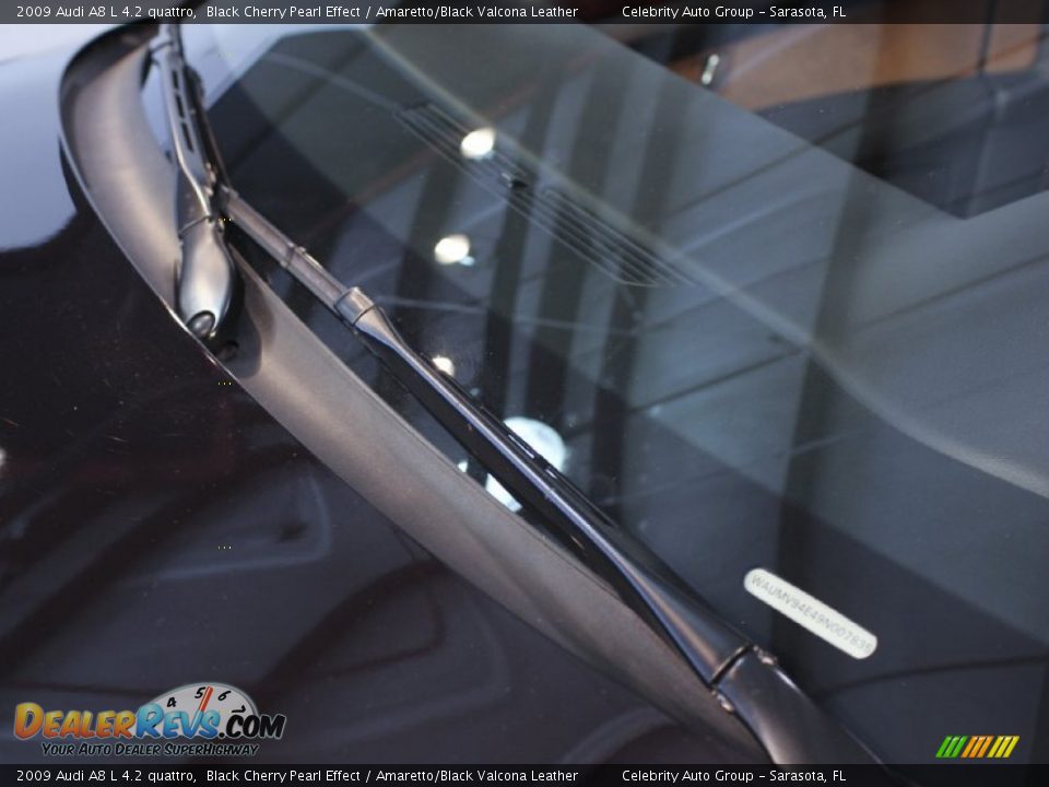 2009 Audi A8 L 4.2 quattro Black Cherry Pearl Effect / Amaretto/Black Valcona Leather Photo #26