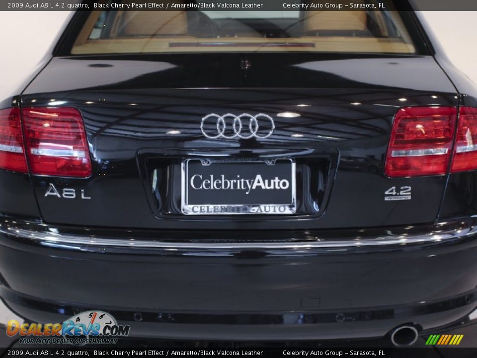 2009 Audi A8 L 4.2 quattro Black Cherry Pearl Effect / Amaretto/Black Valcona Leather Photo #31