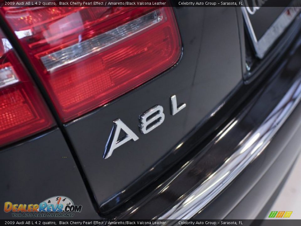 2009 Audi A8 L 4.2 quattro Black Cherry Pearl Effect / Amaretto/Black Valcona Leather Photo #32