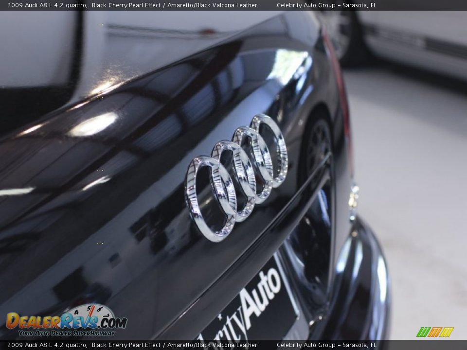 2009 Audi A8 L 4.2 quattro Black Cherry Pearl Effect / Amaretto/Black Valcona Leather Photo #34