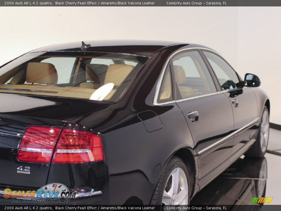 2009 Audi A8 L 4.2 quattro Black Cherry Pearl Effect / Amaretto/Black Valcona Leather Photo #36