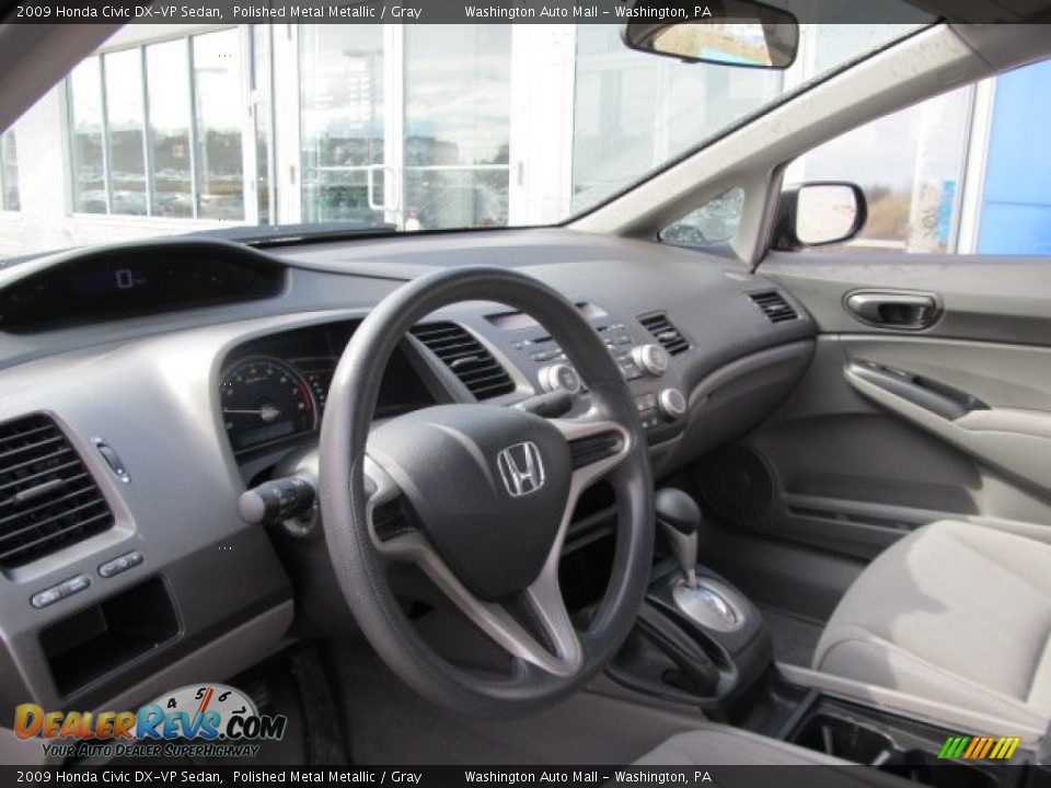 2009 Honda Civic DX-VP Sedan Polished Metal Metallic / Gray Photo #14