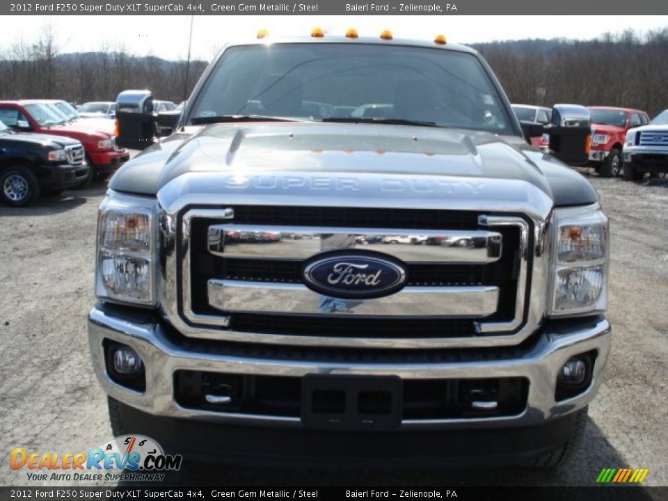 2012 Ford F250 Super Duty XLT SuperCab 4x4 Green Gem Metallic / Steel Photo #3