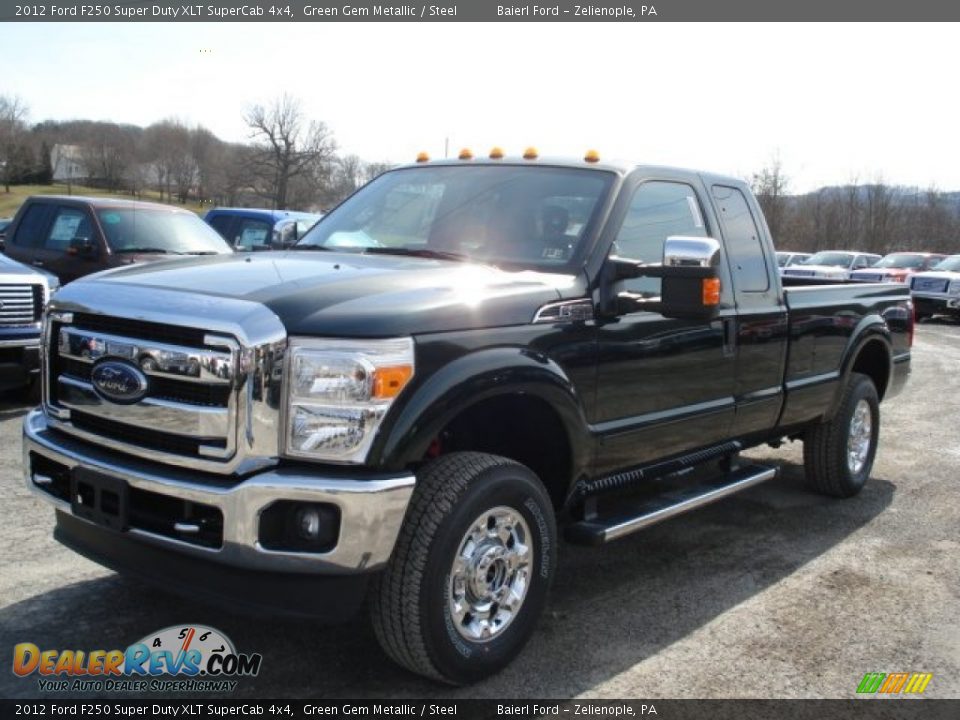 2012 Ford F250 Super Duty XLT SuperCab 4x4 Green Gem Metallic / Steel Photo #4