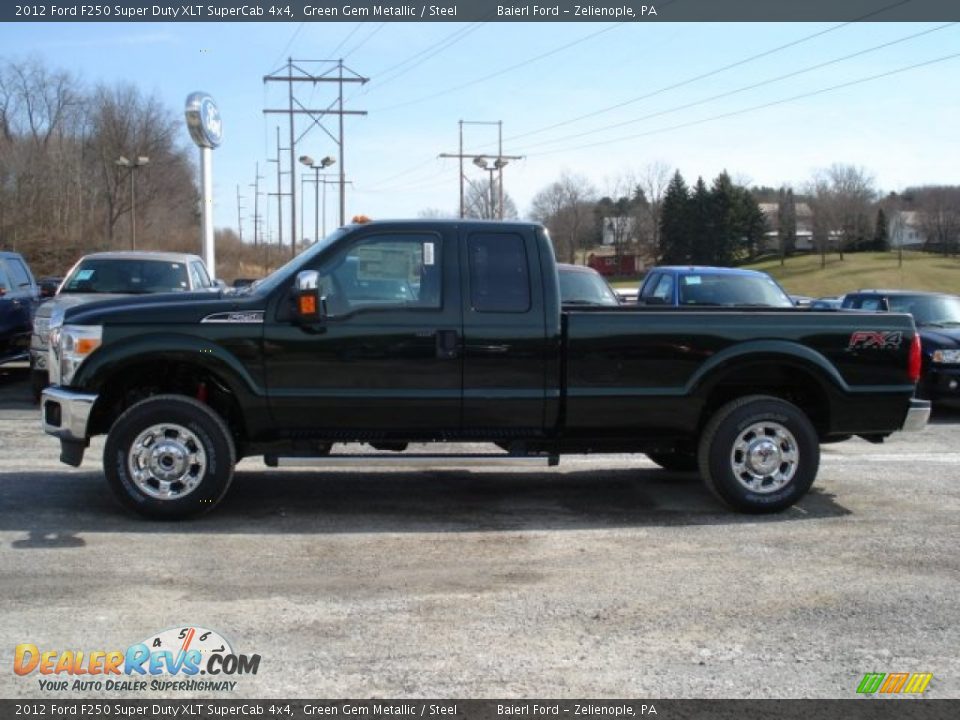 2012 Ford F250 Super Duty XLT SuperCab 4x4 Green Gem Metallic / Steel Photo #5