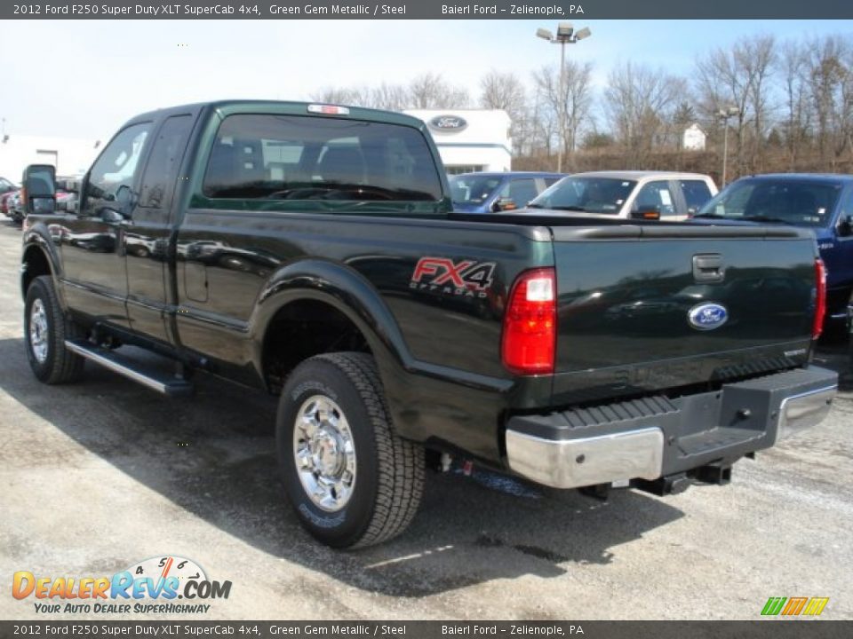 2012 Ford F250 Super Duty XLT SuperCab 4x4 Green Gem Metallic / Steel Photo #6