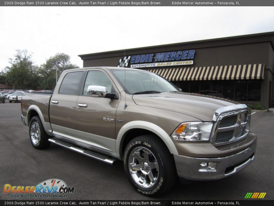 2009 Dodge Ram 1500 Laramie Crew Cab Austin Tan Pearl / Light Pebble Beige/Bark Brown Photo #1