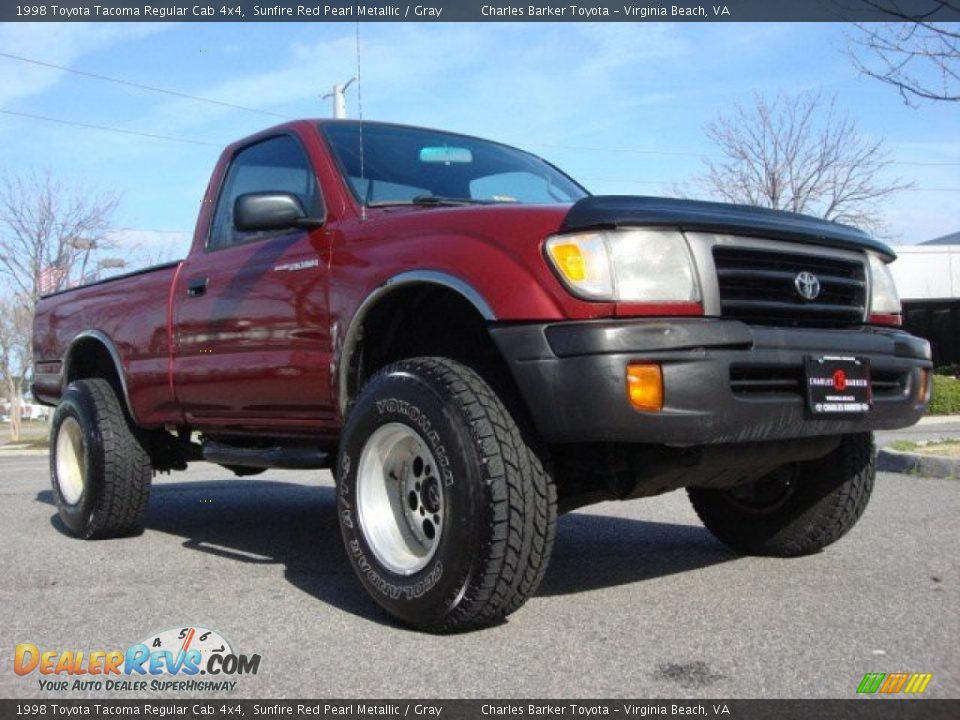 1998 Toyota Tacoma Regular Cab 4x4 Sunfire Red Pearl Metallic / Gray Photo #1