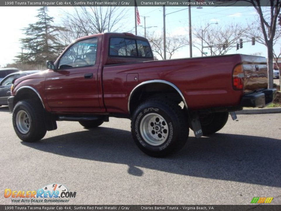 1998 Toyota Tacoma Regular Cab 4x4 Sunfire Red Pearl Metallic / Gray Photo #6