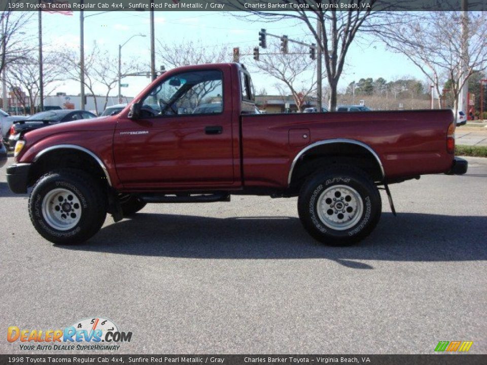 1998 Toyota Tacoma Regular Cab 4x4 Sunfire Red Pearl Metallic / Gray Photo #7