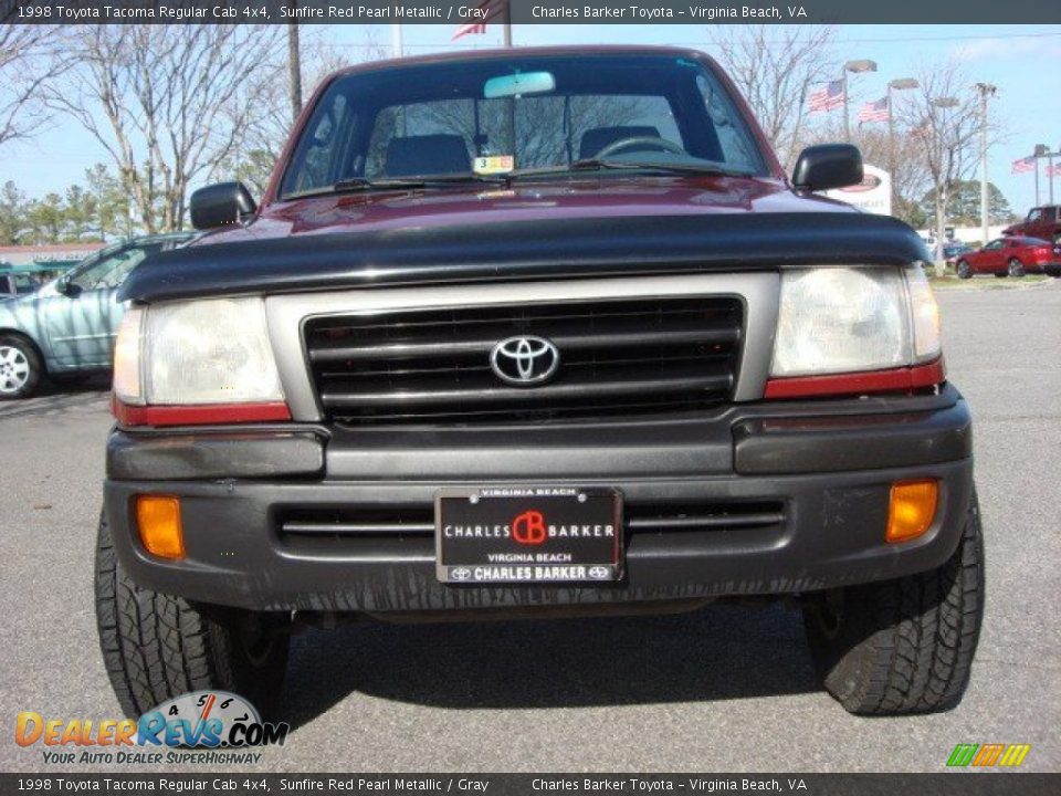1998 Toyota Tacoma Regular Cab 4x4 Sunfire Red Pearl Metallic / Gray Photo #9