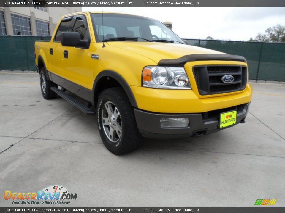 2004 Ford F150 FX4 SuperCrew 4x4 Blazing Yellow / Black/Medium Flint Photo #1