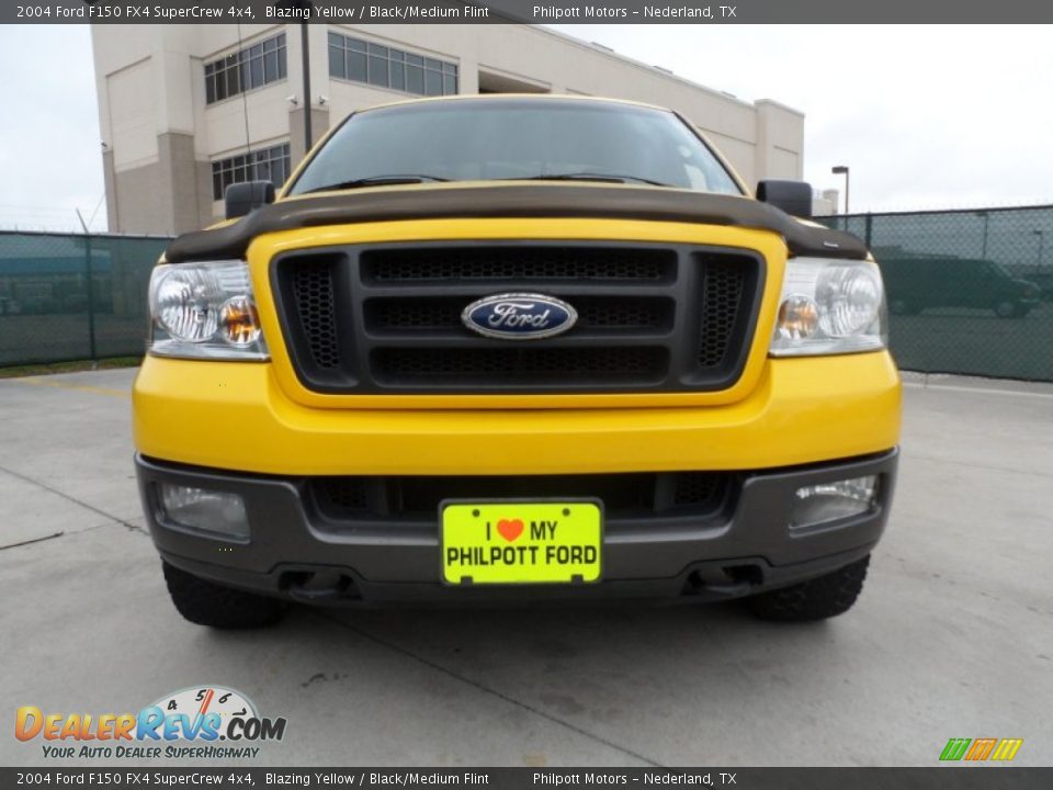 2004 Ford F150 FX4 SuperCrew 4x4 Blazing Yellow / Black/Medium Flint Photo #9