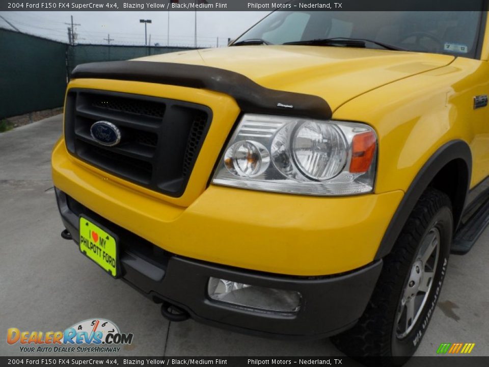 2004 Ford F150 FX4 SuperCrew 4x4 Blazing Yellow / Black/Medium Flint Photo #11