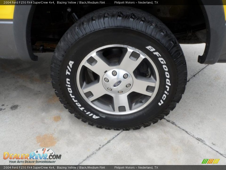 2004 Ford F150 FX4 SuperCrew 4x4 Blazing Yellow / Black/Medium Flint Photo #13
