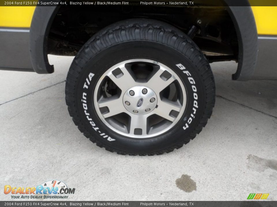 2004 Ford F150 FX4 SuperCrew 4x4 Blazing Yellow / Black/Medium Flint Photo #14