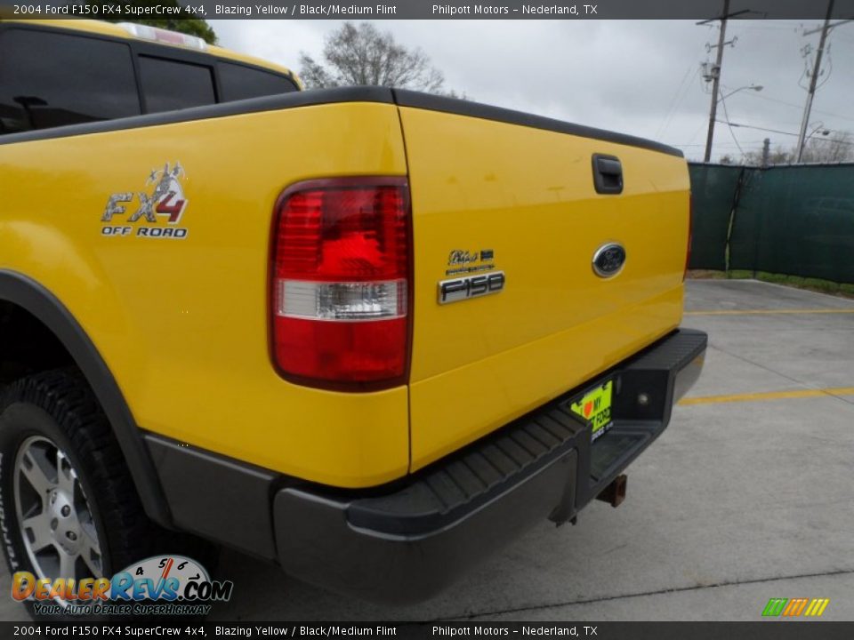 2004 Ford F150 FX4 SuperCrew 4x4 Blazing Yellow / Black/Medium Flint Photo #22