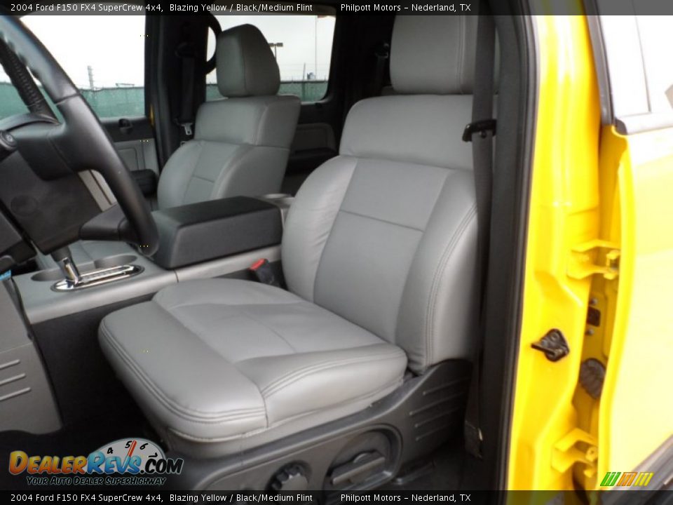 2004 Ford F150 FX4 SuperCrew 4x4 Blazing Yellow / Black/Medium Flint Photo #34