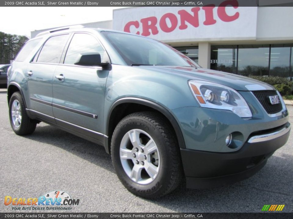 2009 GMC Acadia SLE Silver Green Metallic / Ebony Photo #1