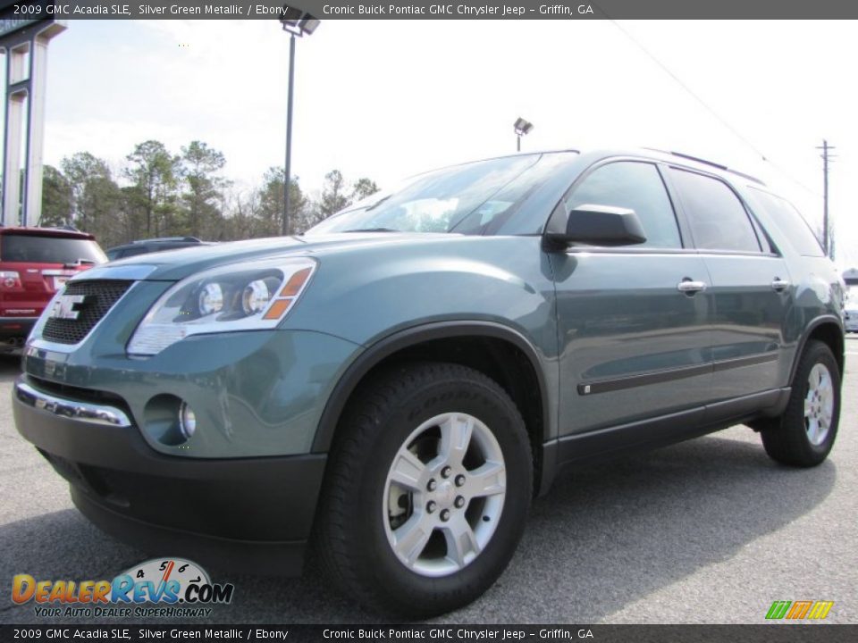 2009 GMC Acadia SLE Silver Green Metallic / Ebony Photo #3