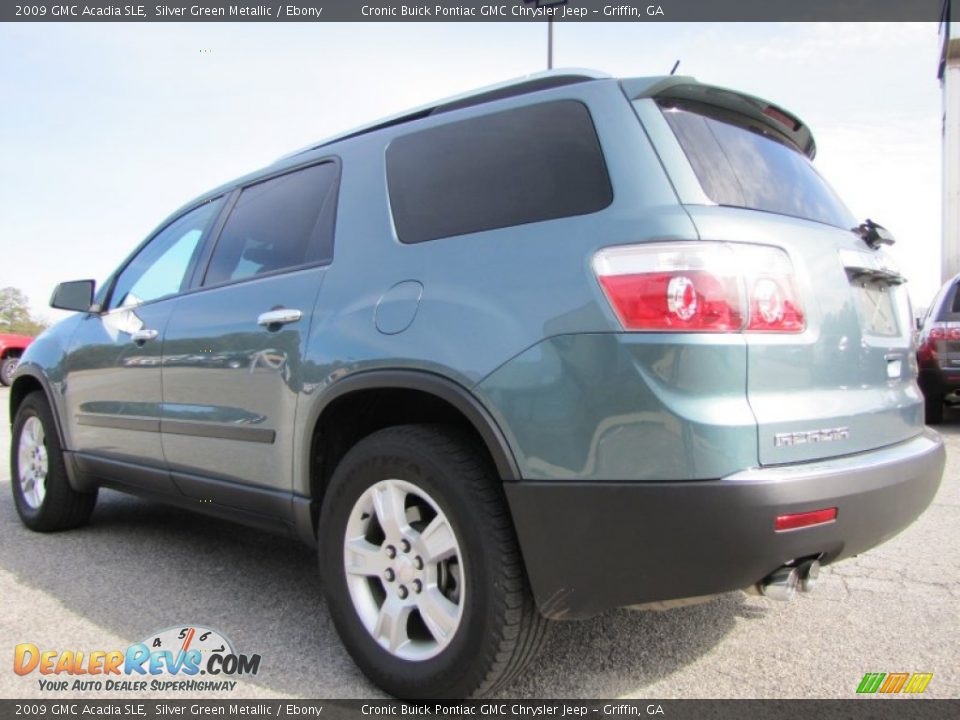 2009 GMC Acadia SLE Silver Green Metallic / Ebony Photo #5