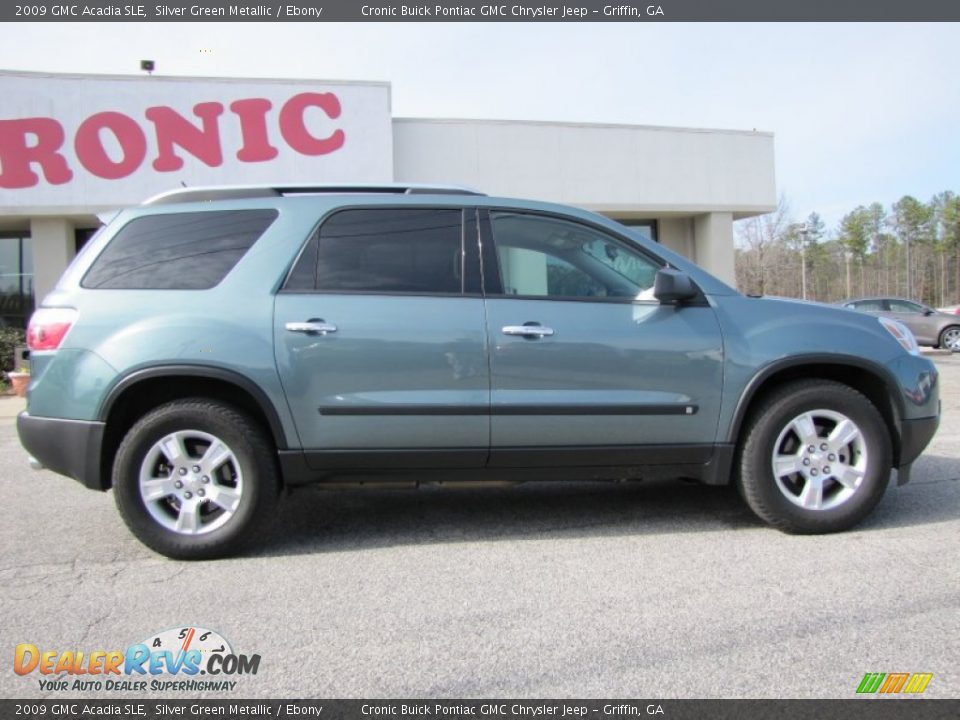 2009 GMC Acadia SLE Silver Green Metallic / Ebony Photo #8