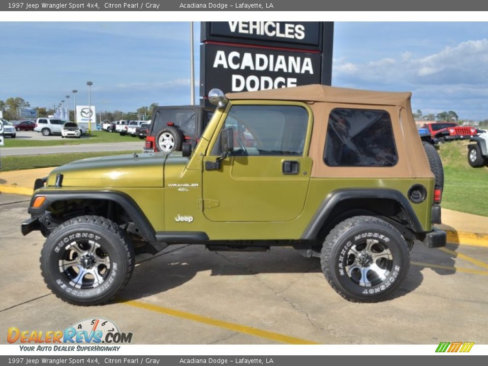 1997 Jeep Wrangler Sport 4x4 Citron Pearl / Gray Photo #2
