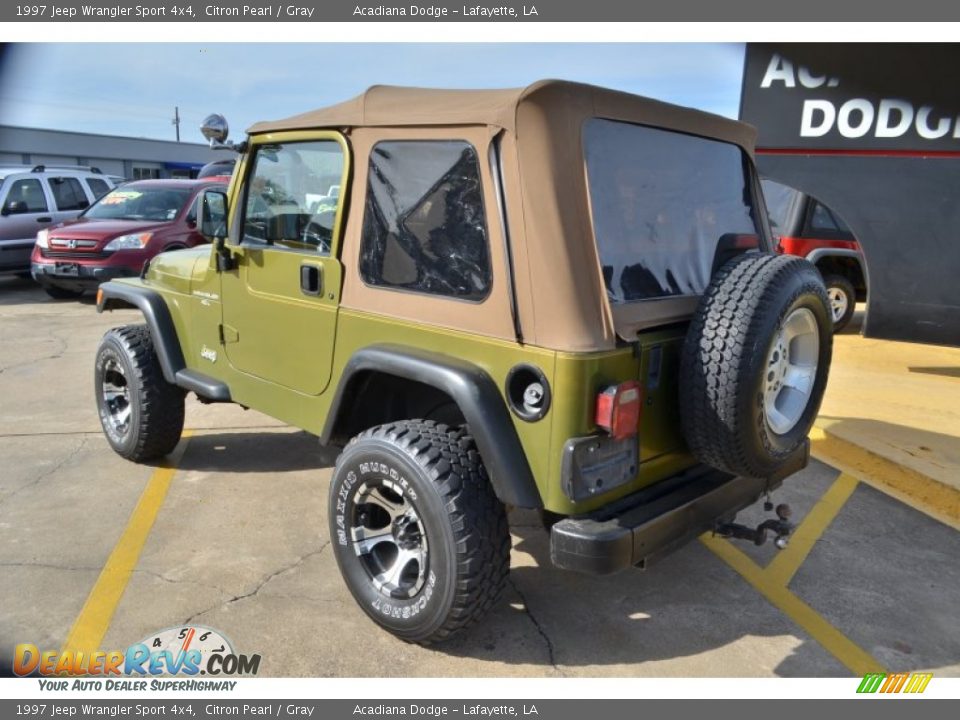1997 Jeep Wrangler Sport 4x4 Citron Pearl / Gray Photo #3