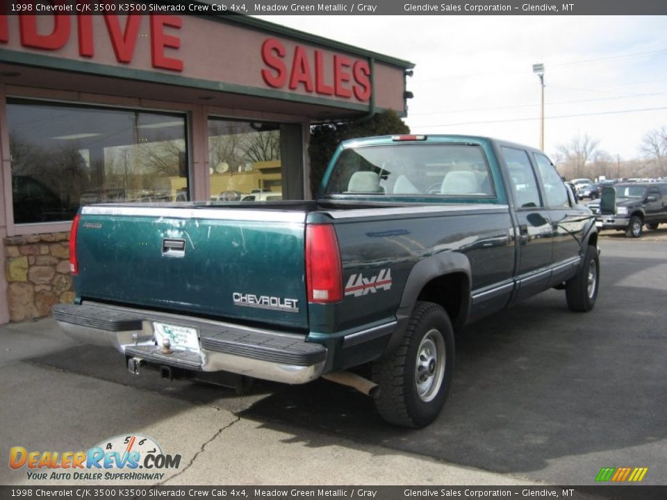 1998 Chevrolet C/K 3500 K3500 Silverado Crew Cab 4x4 Meadow Green Metallic / Gray Photo #5